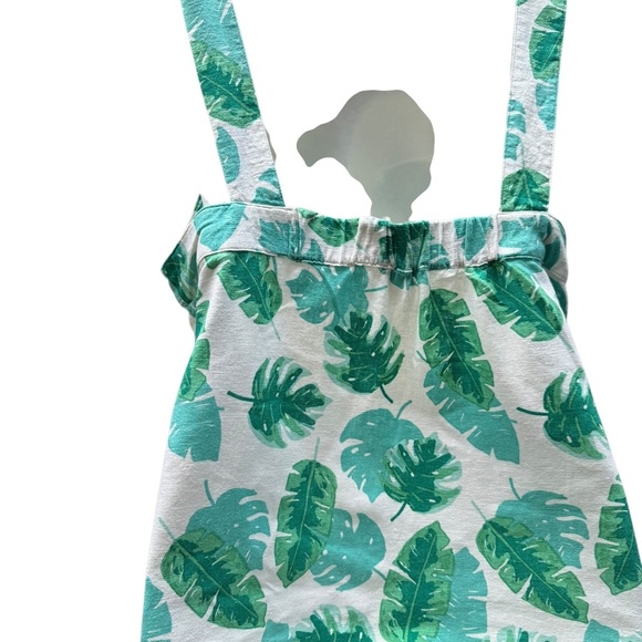 J. Crew Strapless Button Up Tank SZ Medium Floral Beach Summer Leaves Aloha - Picture 3 of 4